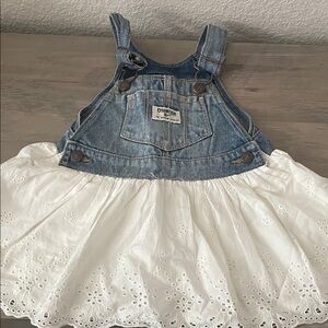 OshKosh B'gosh Blue Denim and White Eyelet Dress
